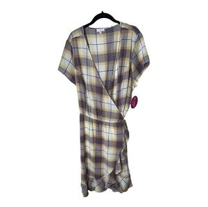 NWT CHARMING CHARLIE Plaid Wrap Mini Dress 2X